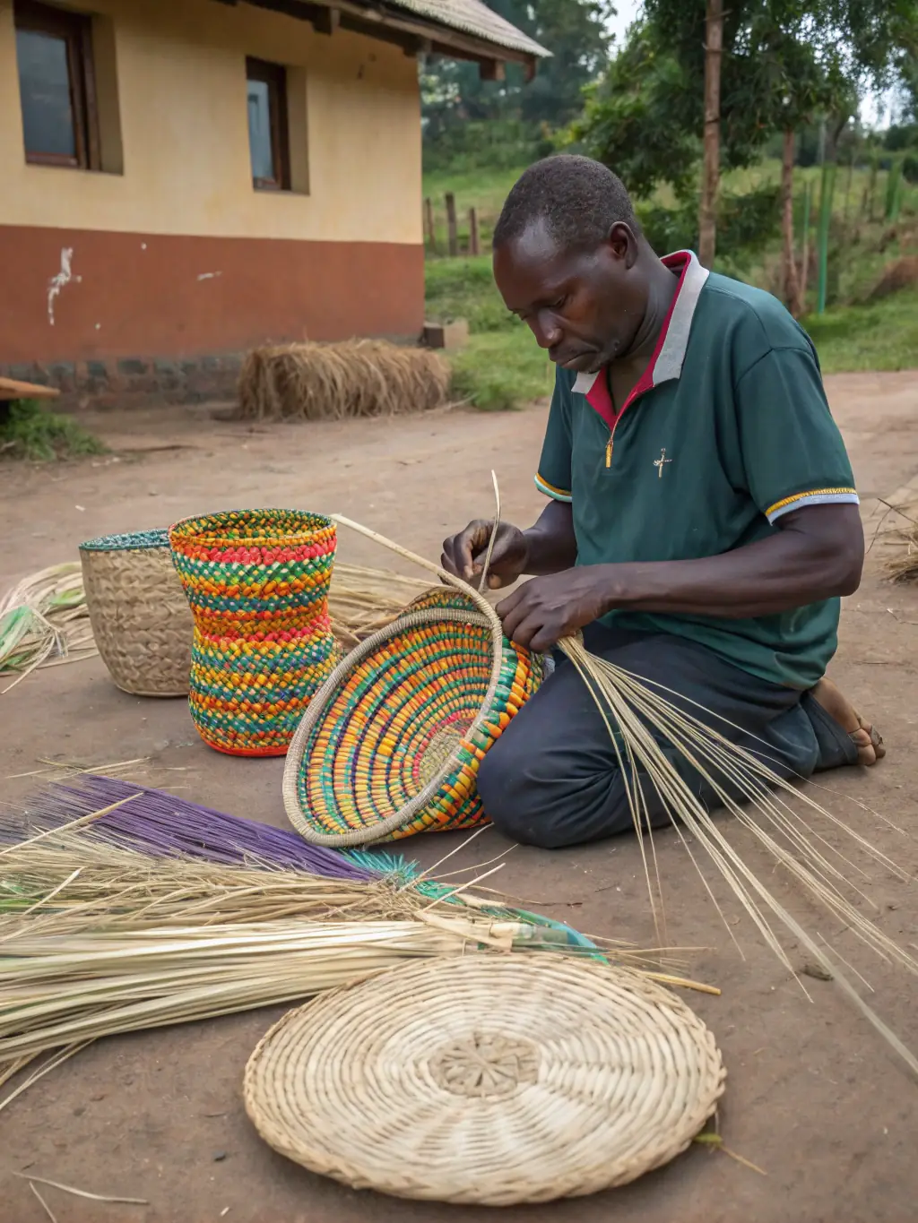 A dynamic shot of a R.A.C.I.N.E. cultural workshop, where participants are learning traditional craft techniques from skilled artisans.